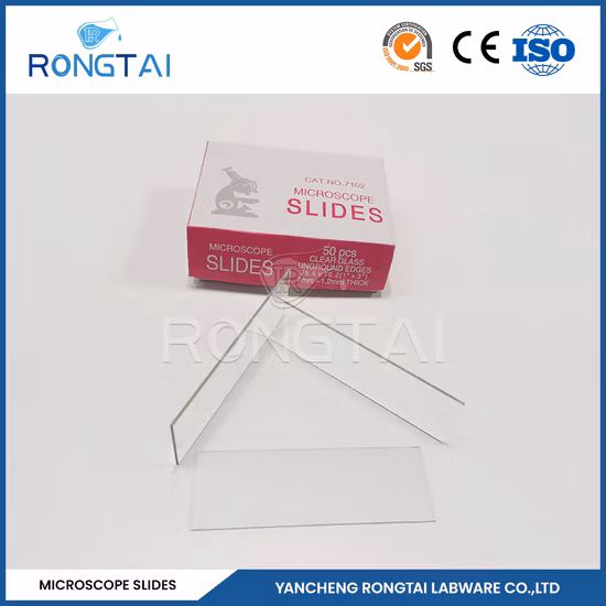 Rongtai Chemical Laboratory Equipment Factory Botanical Microscope Slides China 7101 7102 7105 7107 7109 Quartz Microscope Slides
